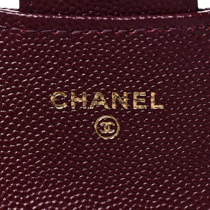 Chanel Caviar Quilted Flap Card Holder Wallet Burgundy 6 of 12