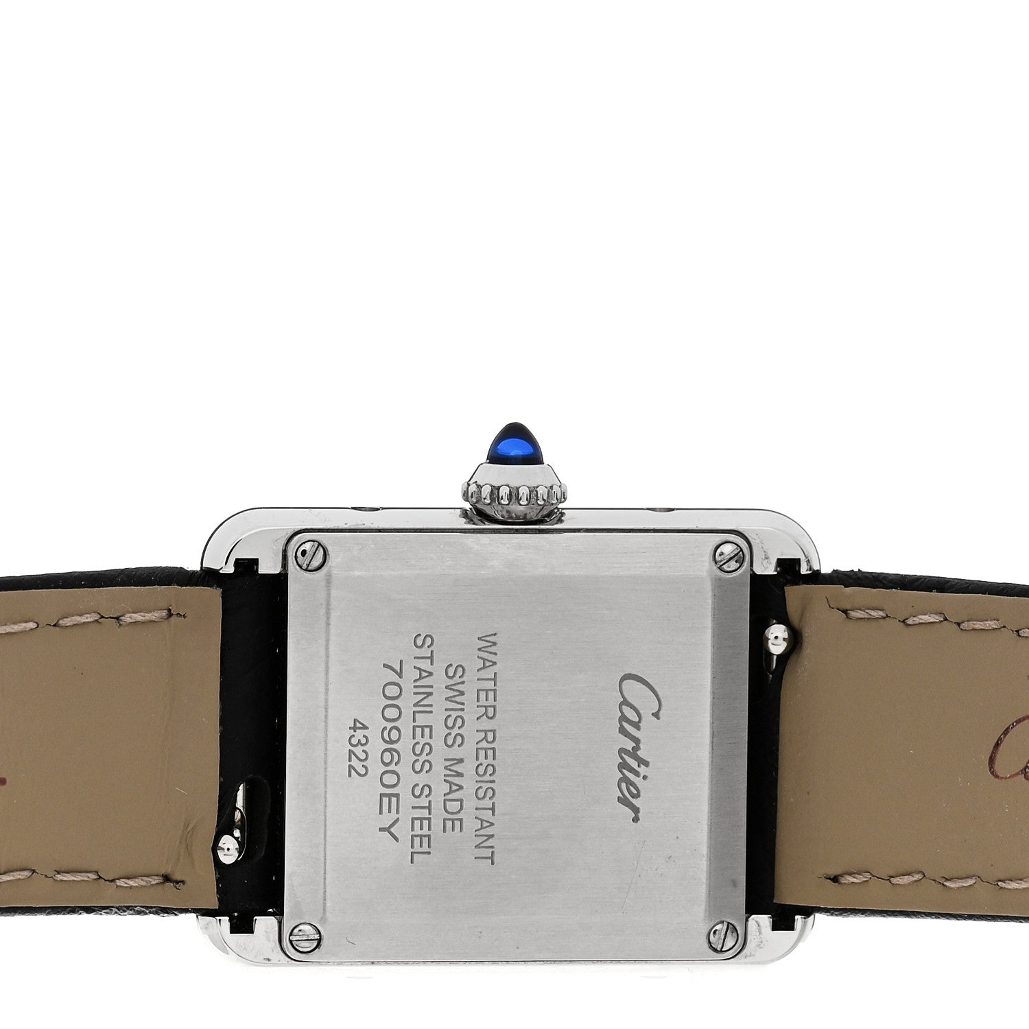 Cartier Stainless Steel Calfskin 22mm Must de Cartier Tank Quartz Watch 4 of 4