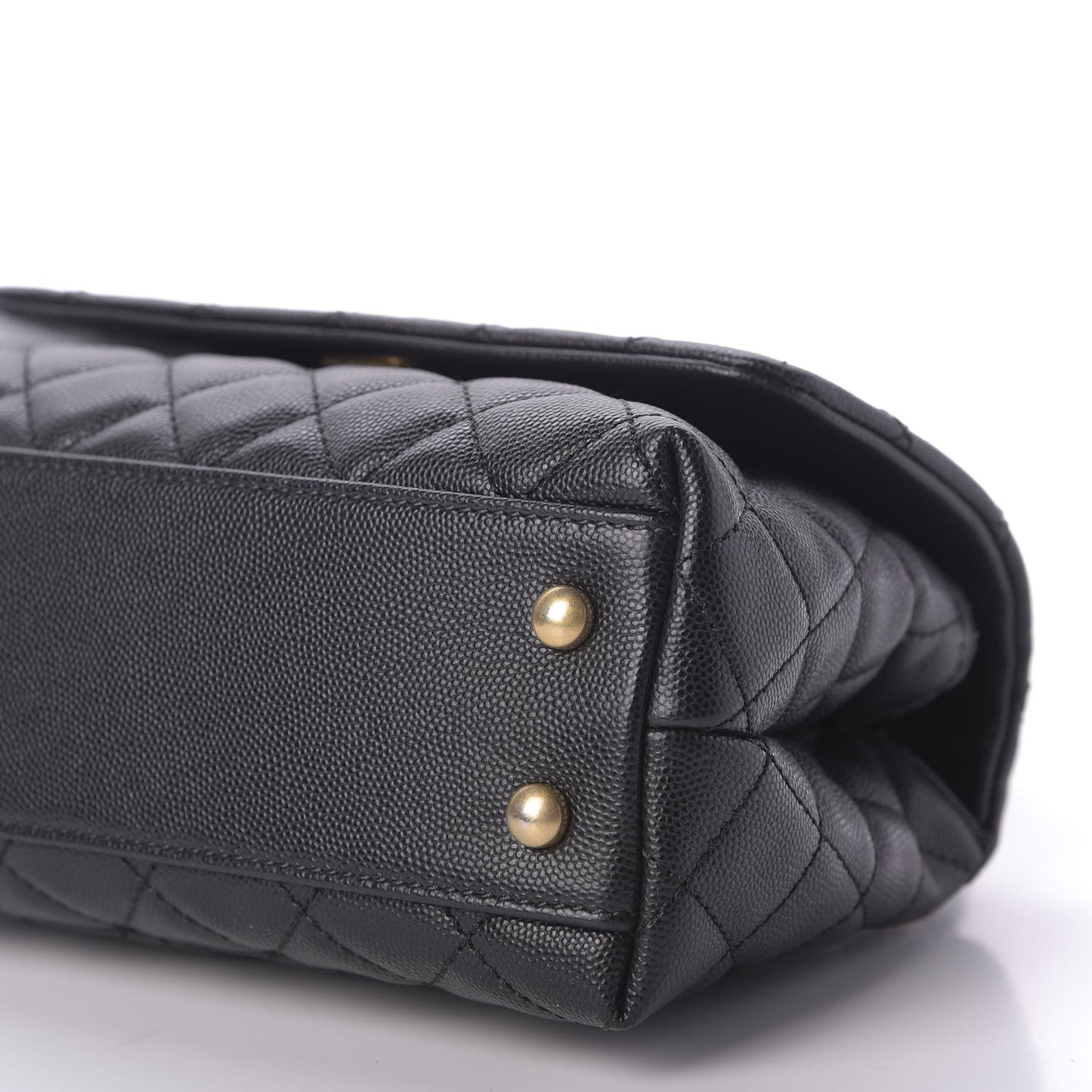 Caviar Quilted Mini Coco Handle Flap Black