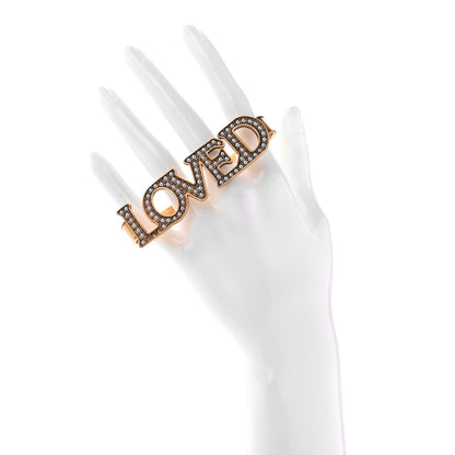 Gucci Metal Pearl Loved Palm Cuff Hand Piece Aged Gold 2 of 7
