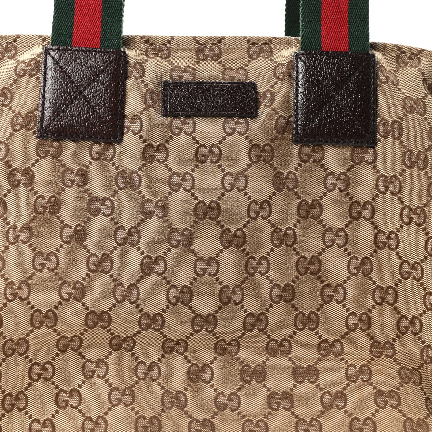 Monogram Large Web Handle Bucket Tote Dark Brown