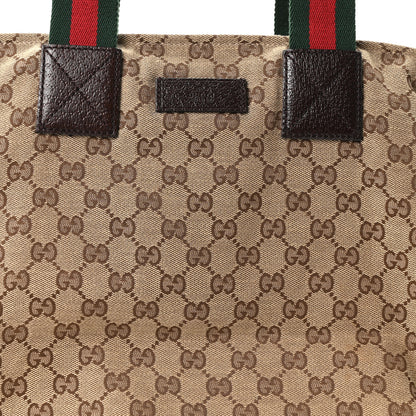 Gucci Monogram Large Web Handle Bucket Tote Dark Brown 8 of 10