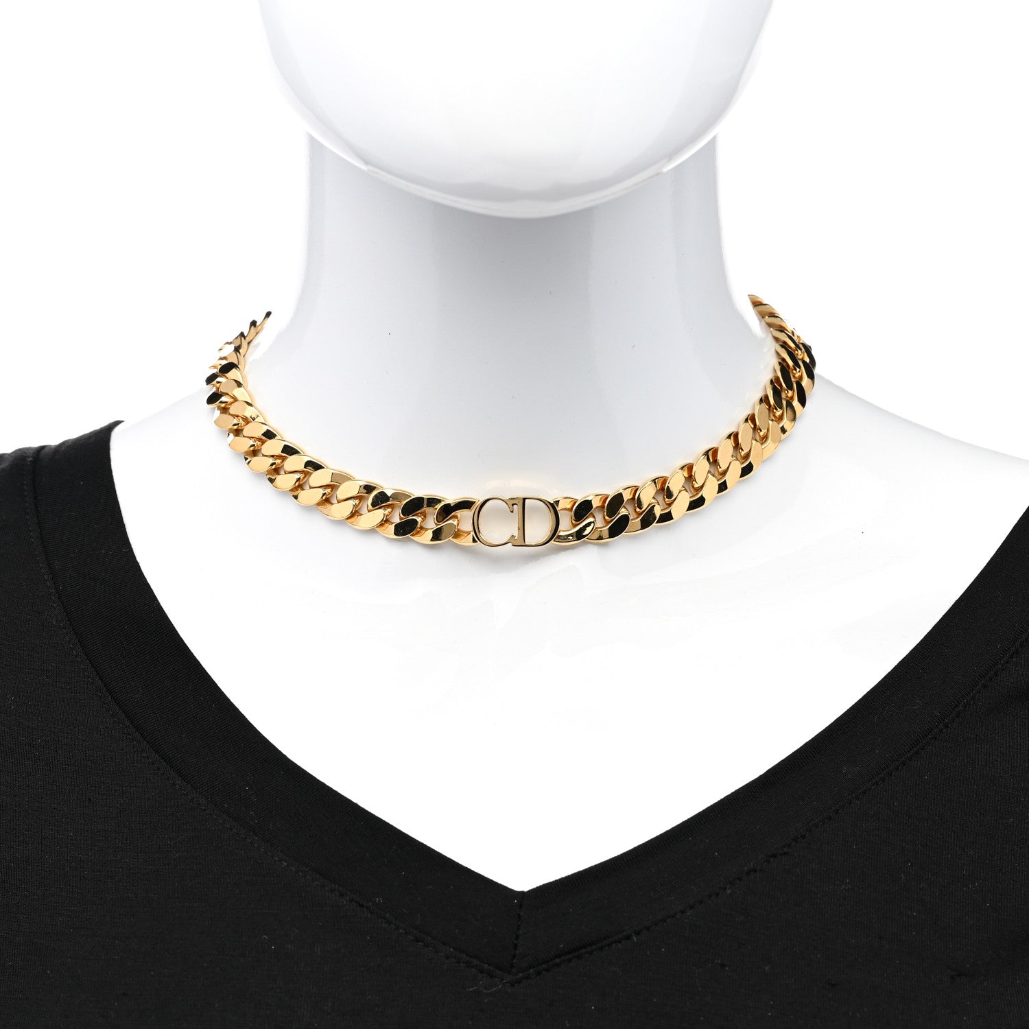 Christian Dior Metal Danseuse Etoile Chain Choker Necklace Gold 2 of 5