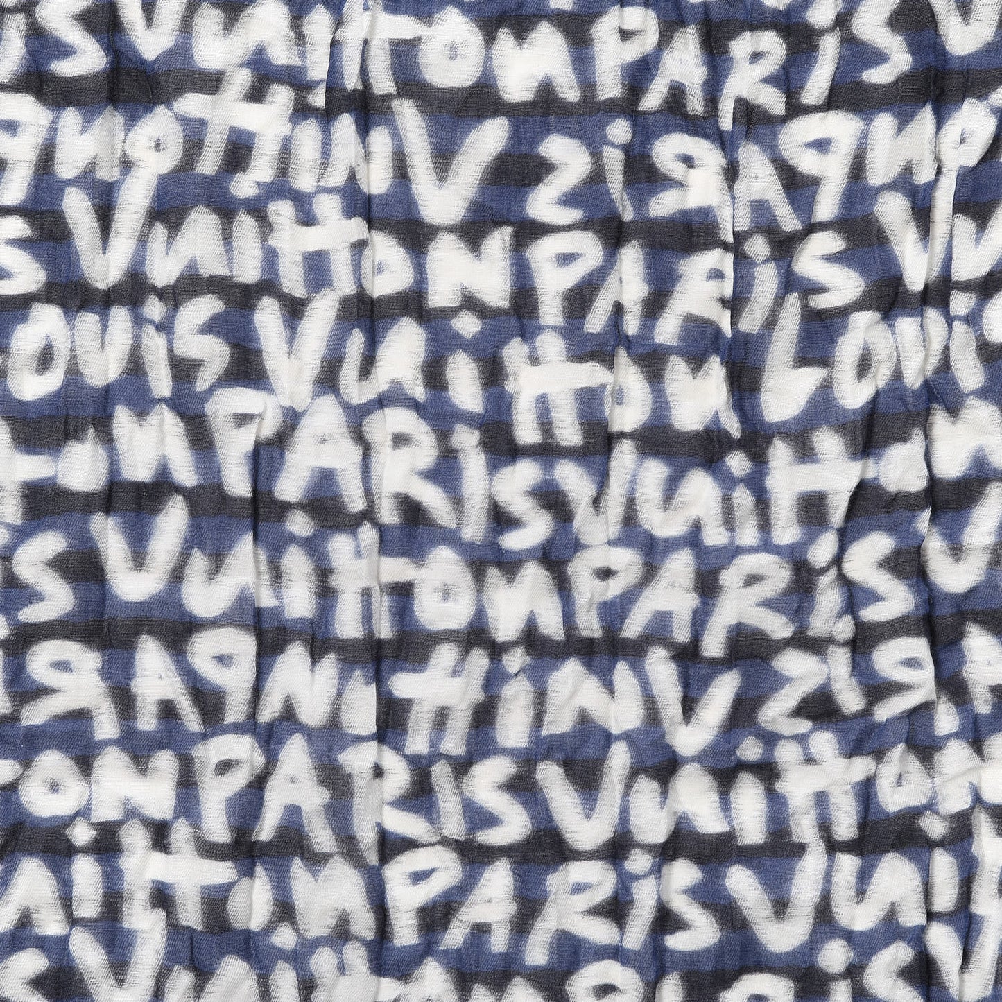 Wool Cotton Graffiti Etole Stole Blue
