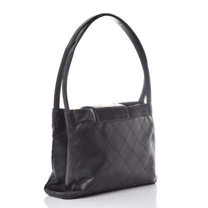 Chanel Lambskin Stitched Shoulder Bag Black 3 of 8