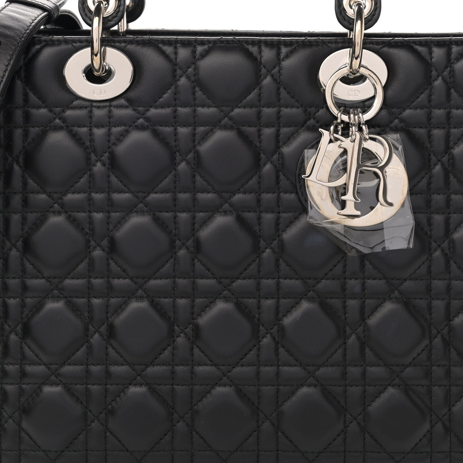 Christian Dior Lambskin Cannage Large Lady Dior Black 8 of 10