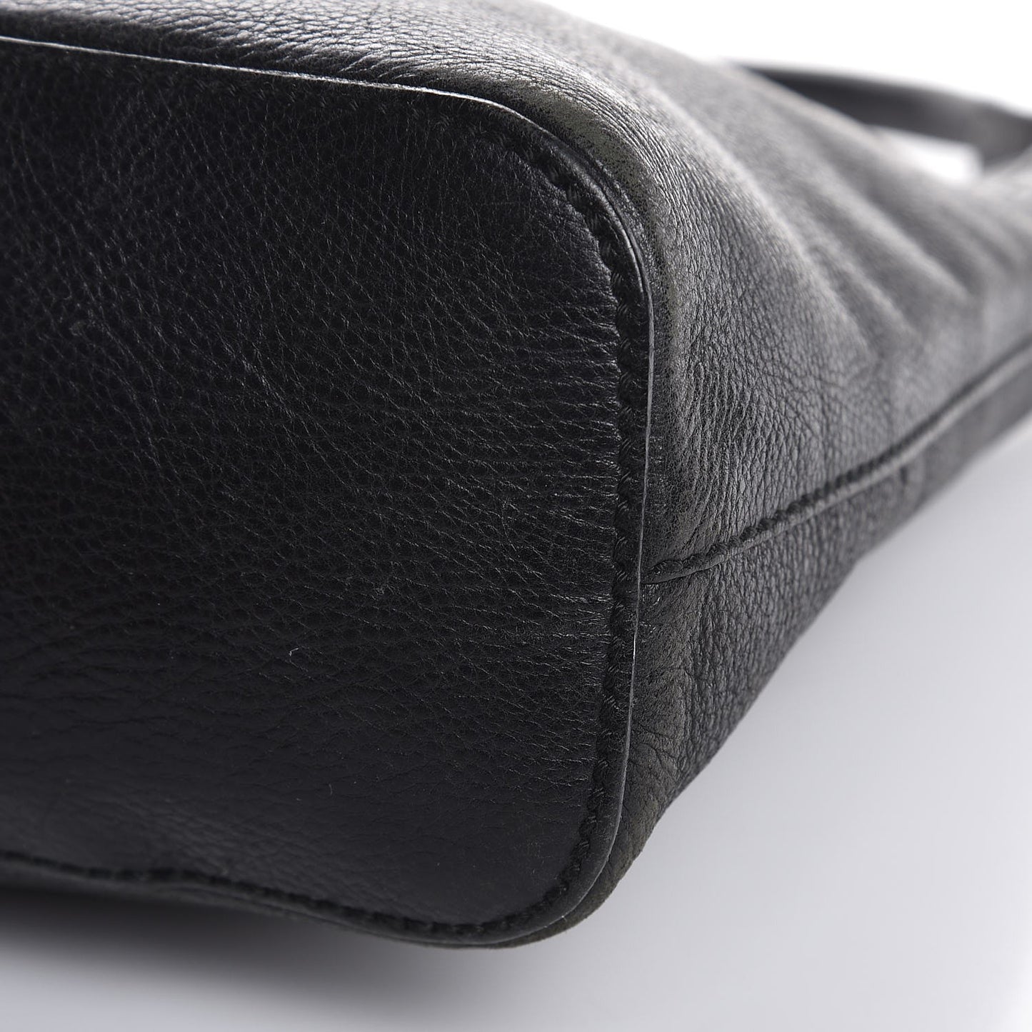 Pebbled Calfskin Shoulder Bag Black