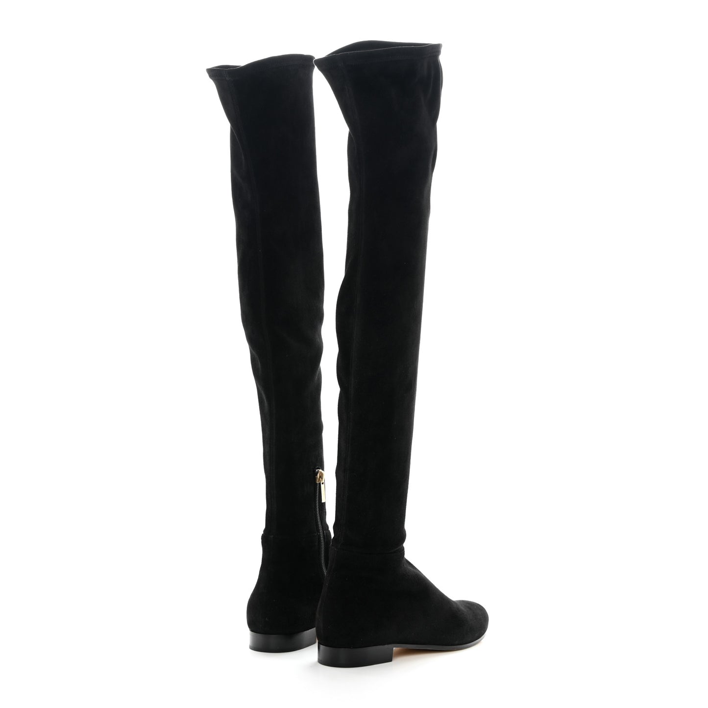 Suede Knee High Boots 36 Black
