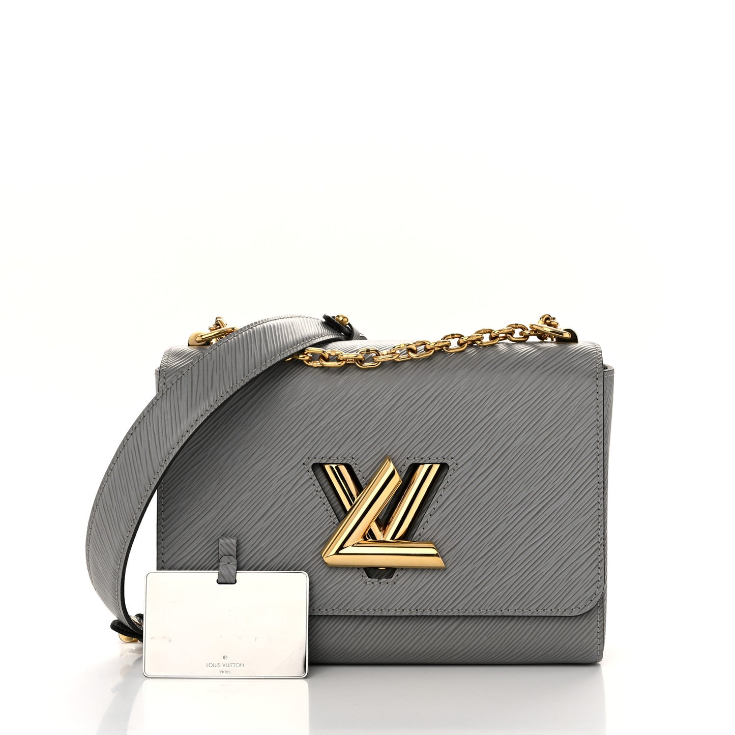 Epi Twist Shoulder Bag MM Gris Cloudy