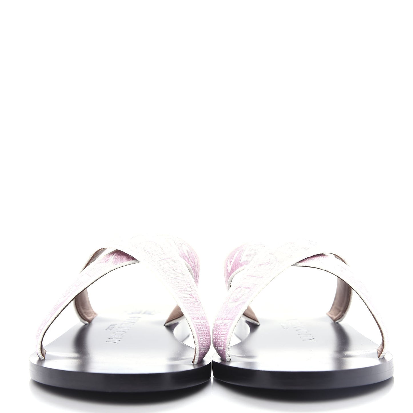 Grosgrain Cross Logo Ankle Strap Sandals 37.5 Pink White