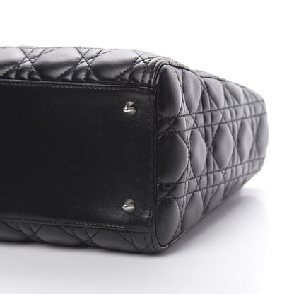 Christian Dior Lambskin Cannage Medium Lady Dior Black 10 of 11