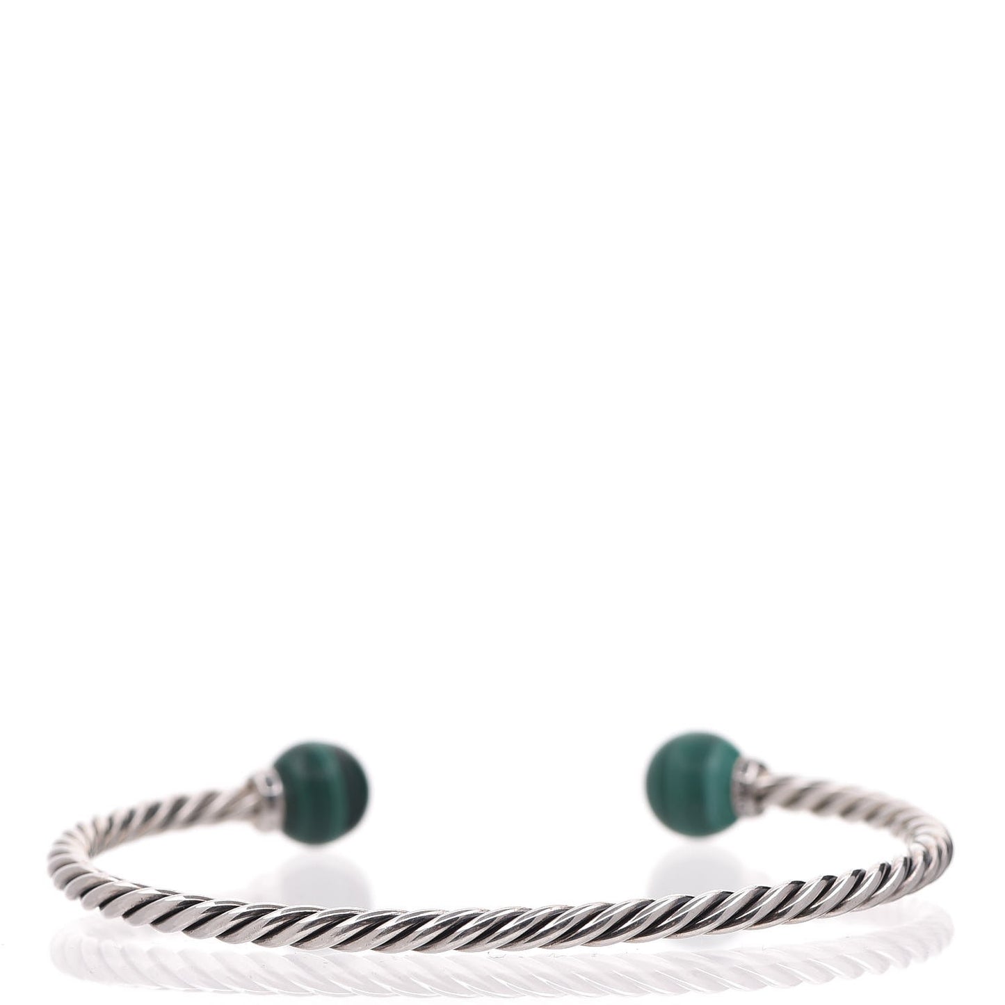 Sterling Silver Diamond Malachite 7mm Solari Bracelet