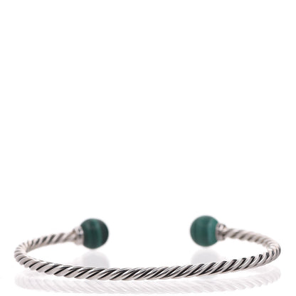 David Yurman Sterling Silver Diamond Malachite 7mm Solari Bracelet 3 of 5