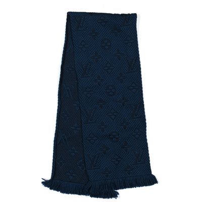 Louis Vuitton Wool Silk Logomania Scarf Denim Dark 2 of 3