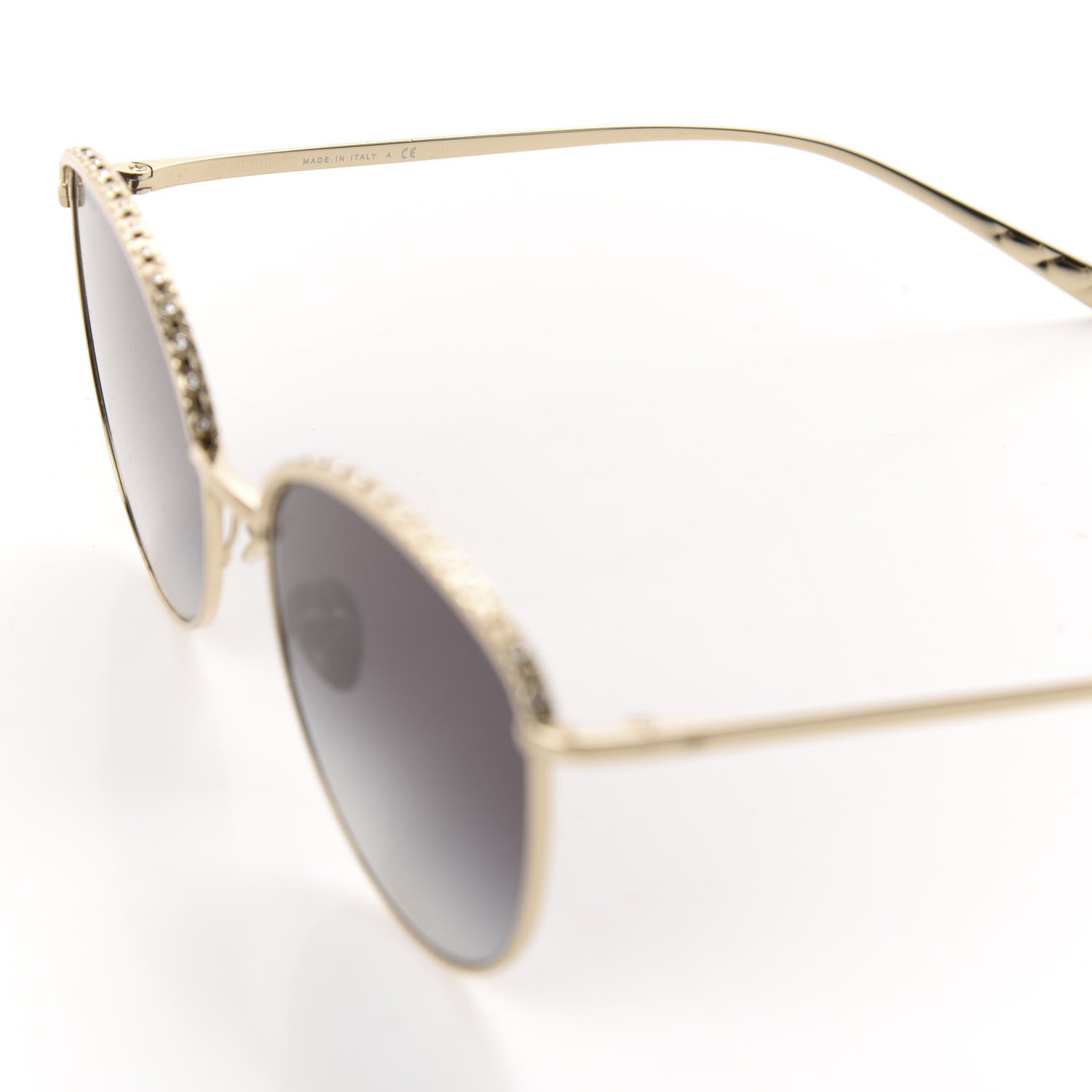 Chanel Metal Crystal Sunglasses 4258-B Gold 5 of 8