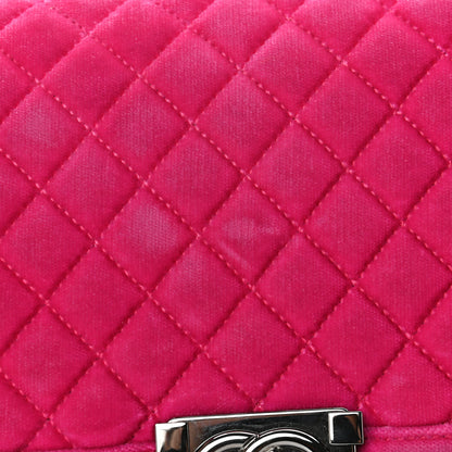 Chanel Velvet Quilted Medium Boy Flap Fuchsia 13 of 14