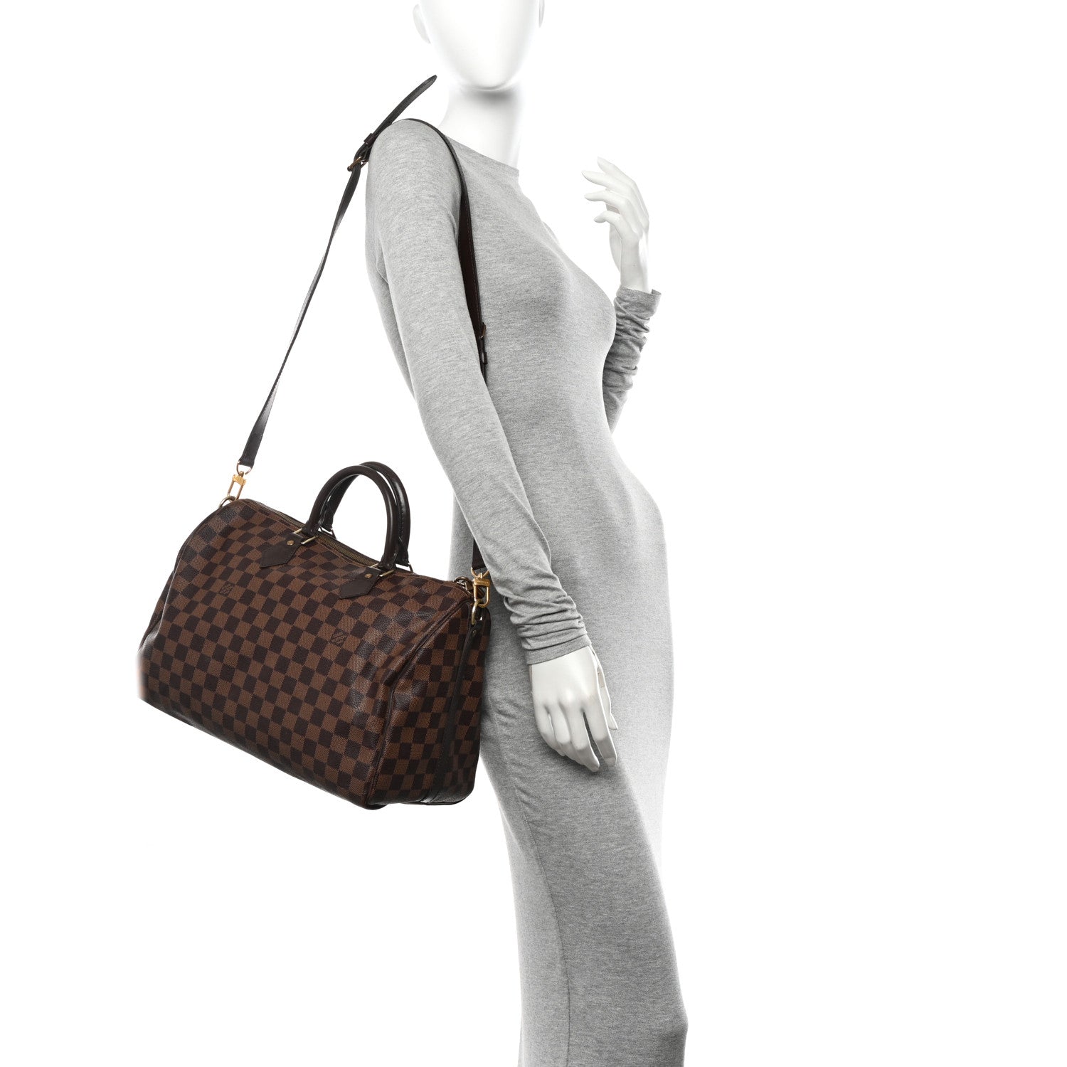 Louis Vuitton Damier Ebene Speedy Bandouliere 35 2 of 15