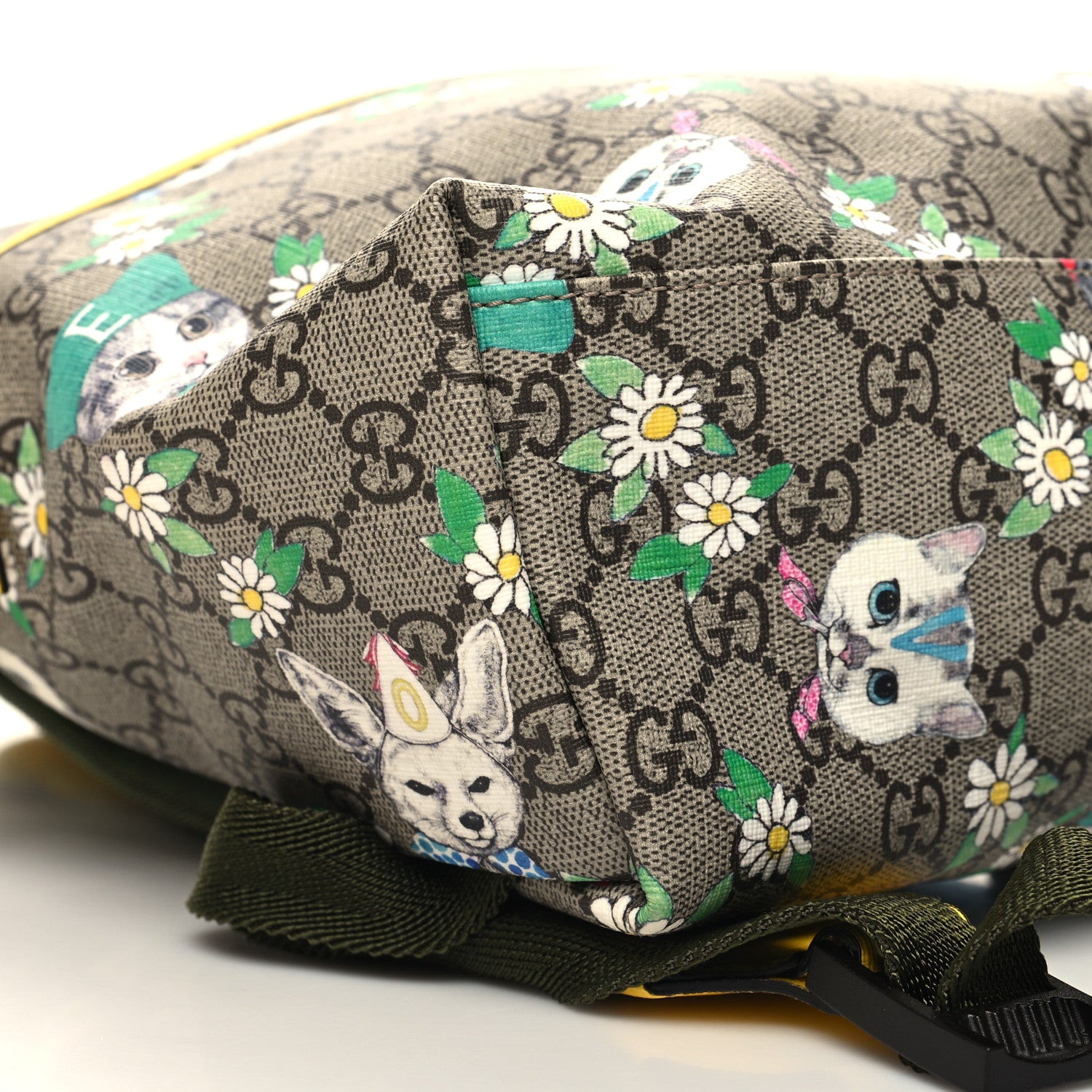 Gucci GG Supreme Monogram Cats Childrens Backpack Yellow 9 of 10