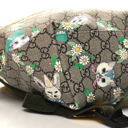 Gucci GG Supreme Monogram Cats Childrens Backpack Yellow 9 of 10