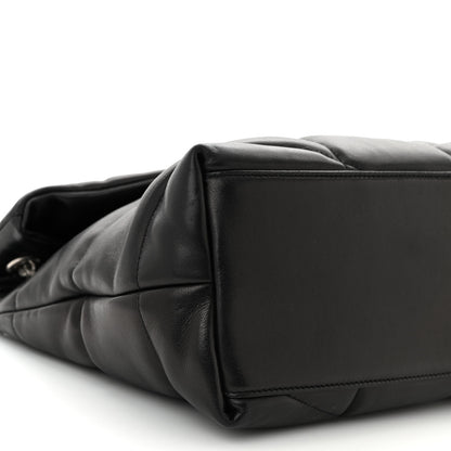 Saint Laurent Lambskin Quilted Medium Loulou Puffer Monogram Chain Satchel Black 9 of 11