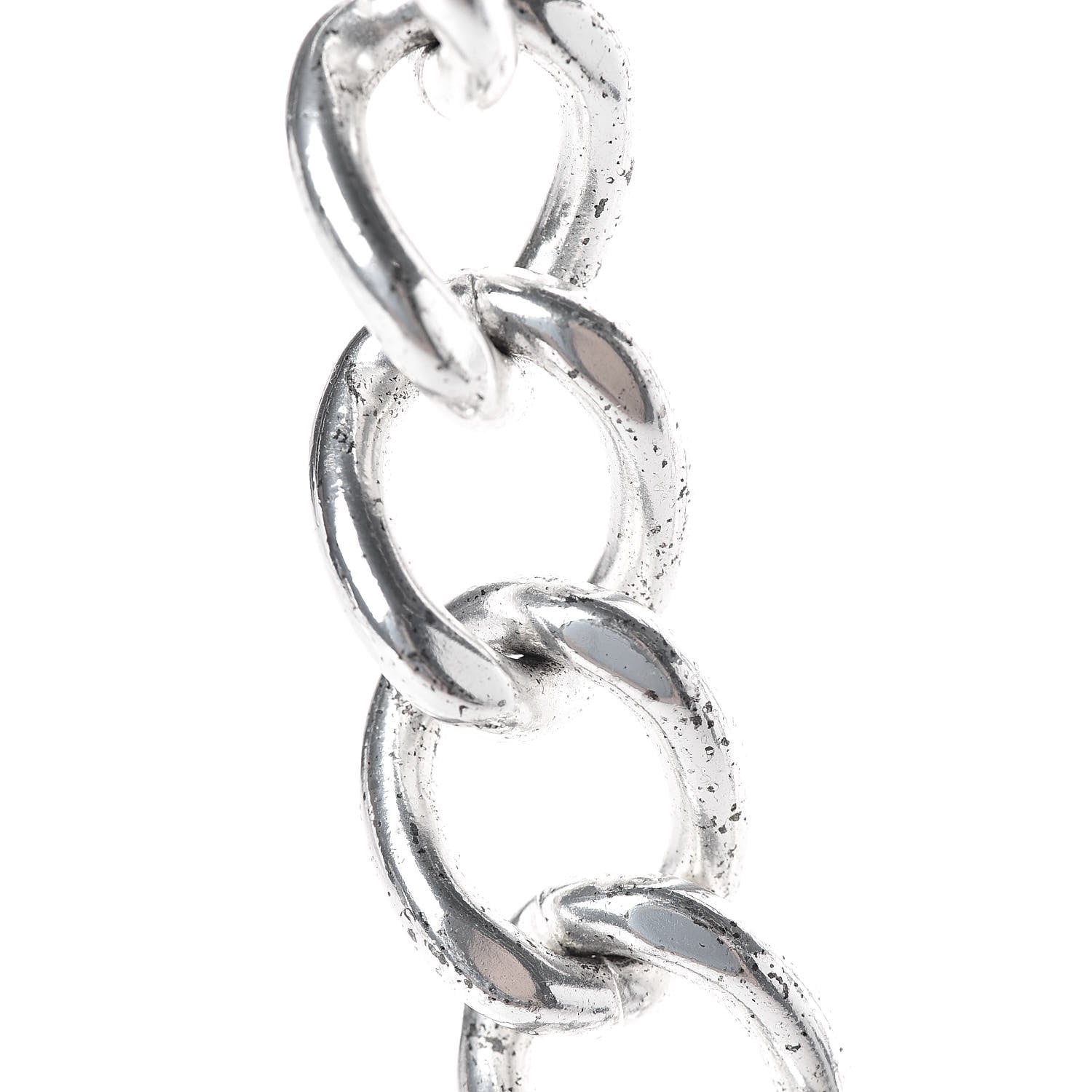 Chanel Chain Link CC Turn Lock Choker Necklace Silver 7 of 7