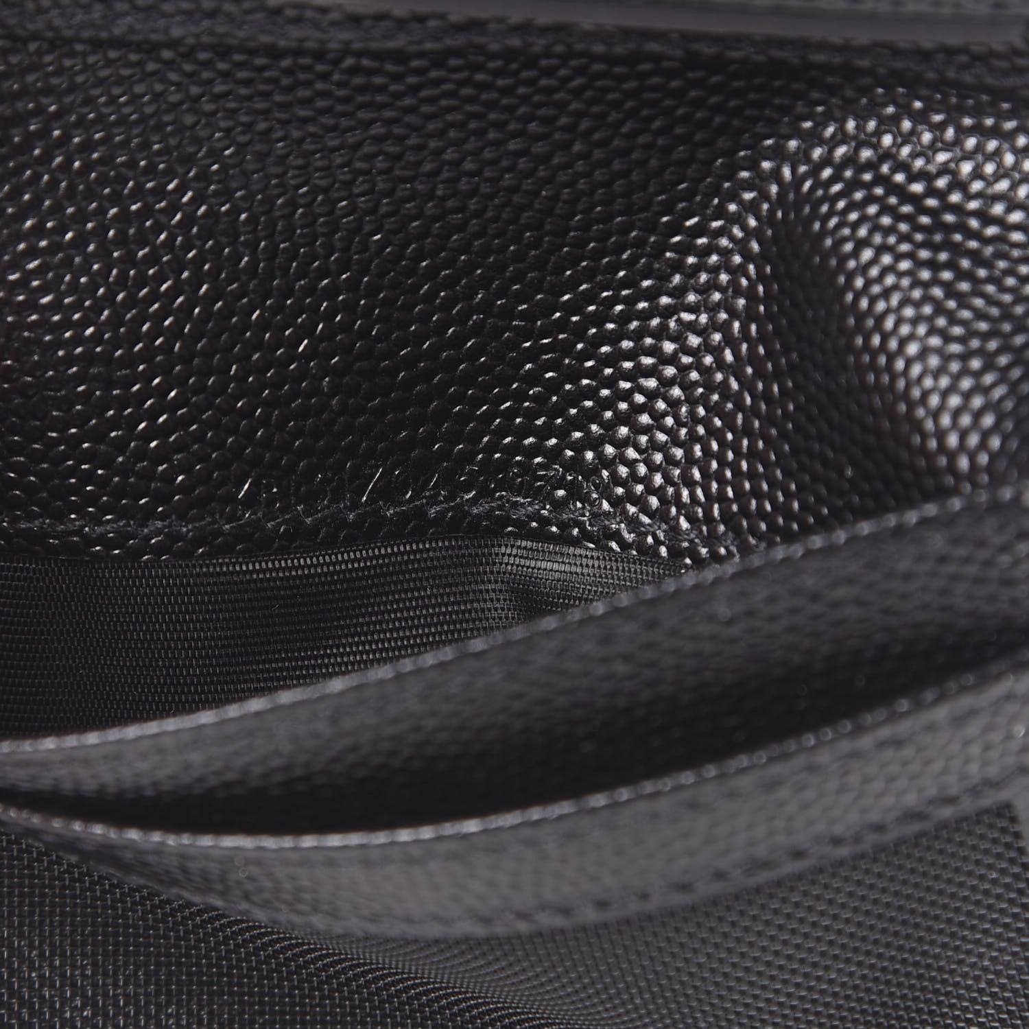 Saint Laurent Grain De Poudre Matelasse Chevron Monogram Zipped Card Case Black 6 of 10