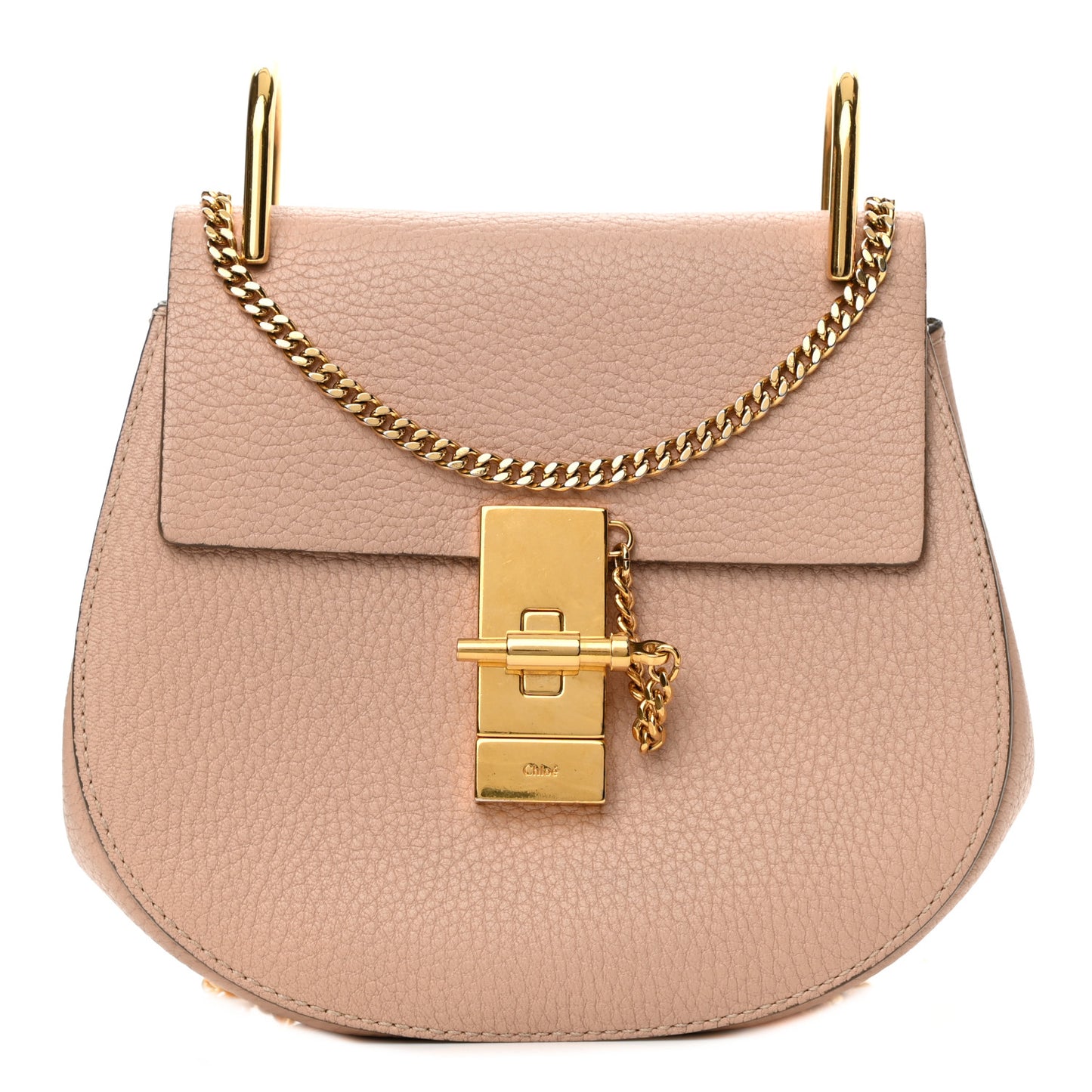 Grained Lambskin Drew Shoulder Bag Cement Pink