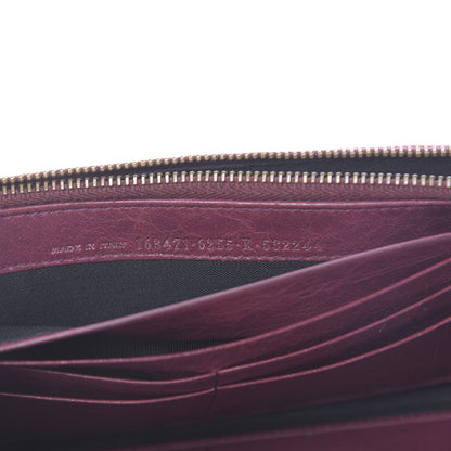 Balenciaga Agneau Classic Hardware Money Wallet Cassis 7 of 12