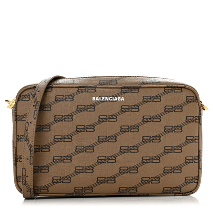 Balenciaga Coated Canvas BB Monogram Medium Signature Camera Bag Beige Brown 1 of 10