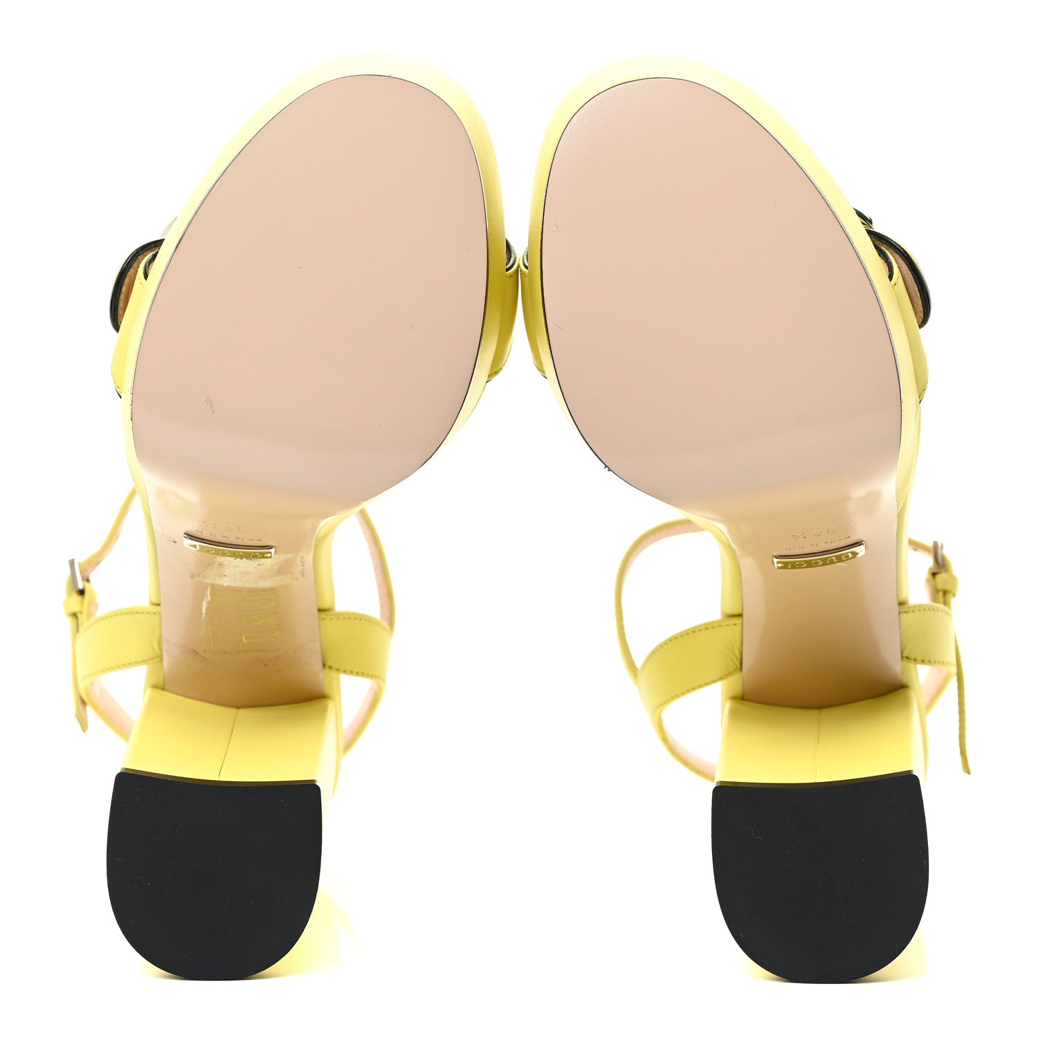 Gucci Calfskin GG Marmont Ankle Wrap 30/115mm Platform Sandals 36.5 Banana 5 of 18