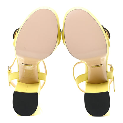 Gucci Calfskin GG Marmont Ankle Wrap 30/115mm Platform Sandals 36.5 Banana 5 of 18
