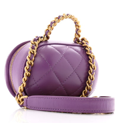 Chanel Lambskin Quilted CC Bubble Vanity Case With Chain Purple 3 of 12