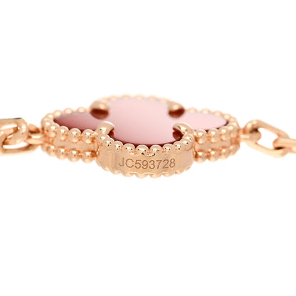 Van Cleef & Arpels 18K Rose Gold Carnelian 5 Motifs Guilloche Vintage Alhambra Bracelet 4 of 5