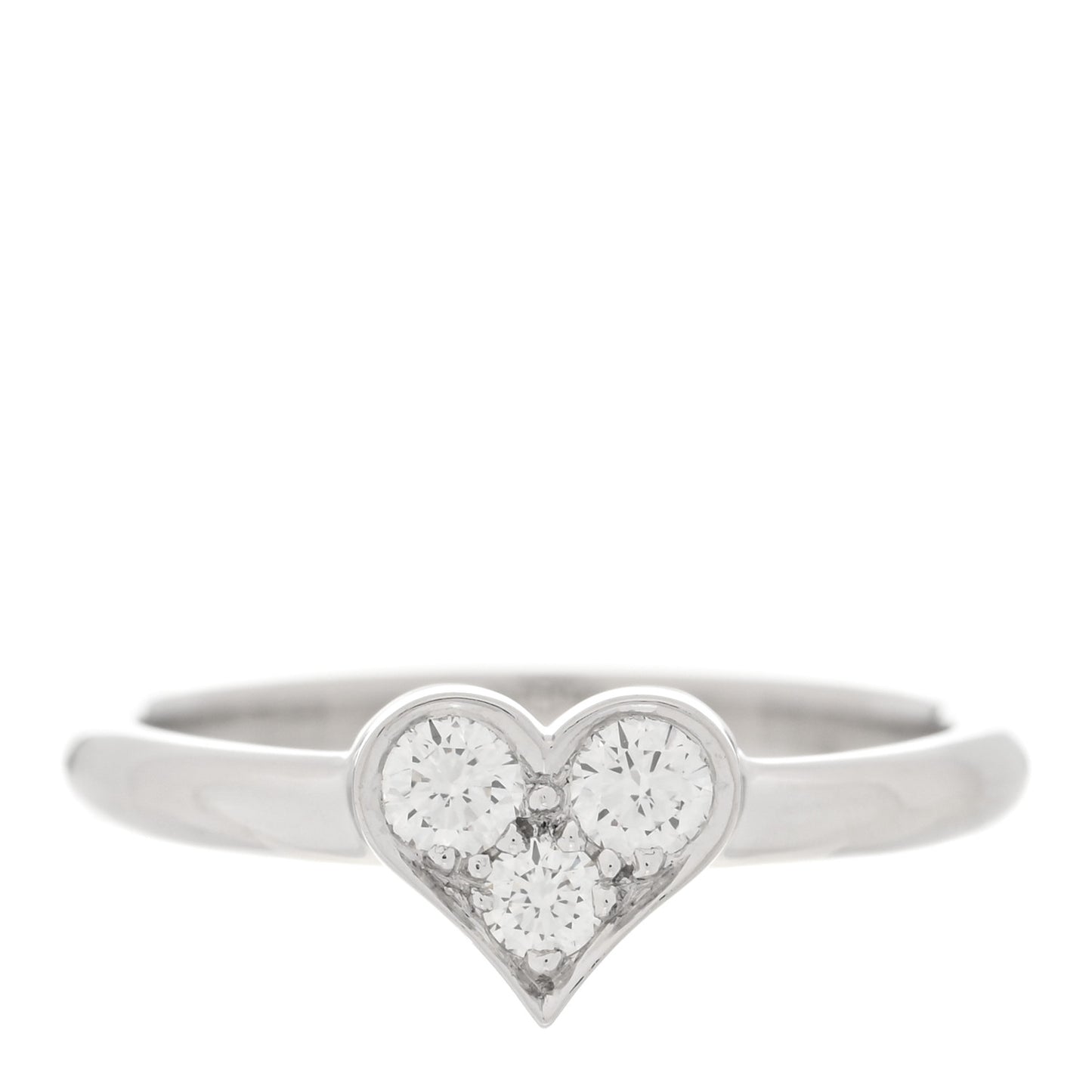 Platinum Diamond Hearts Ring 49 5