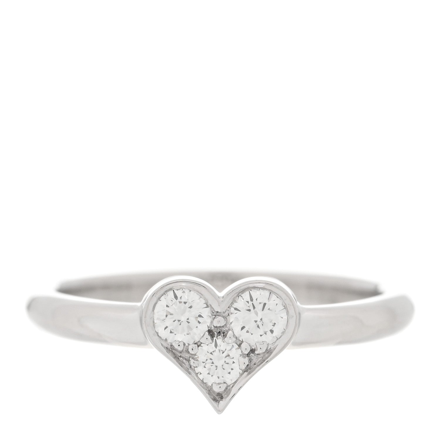 Tiffany Platinum Diamond Hearts Ring 49 5 1 of 5