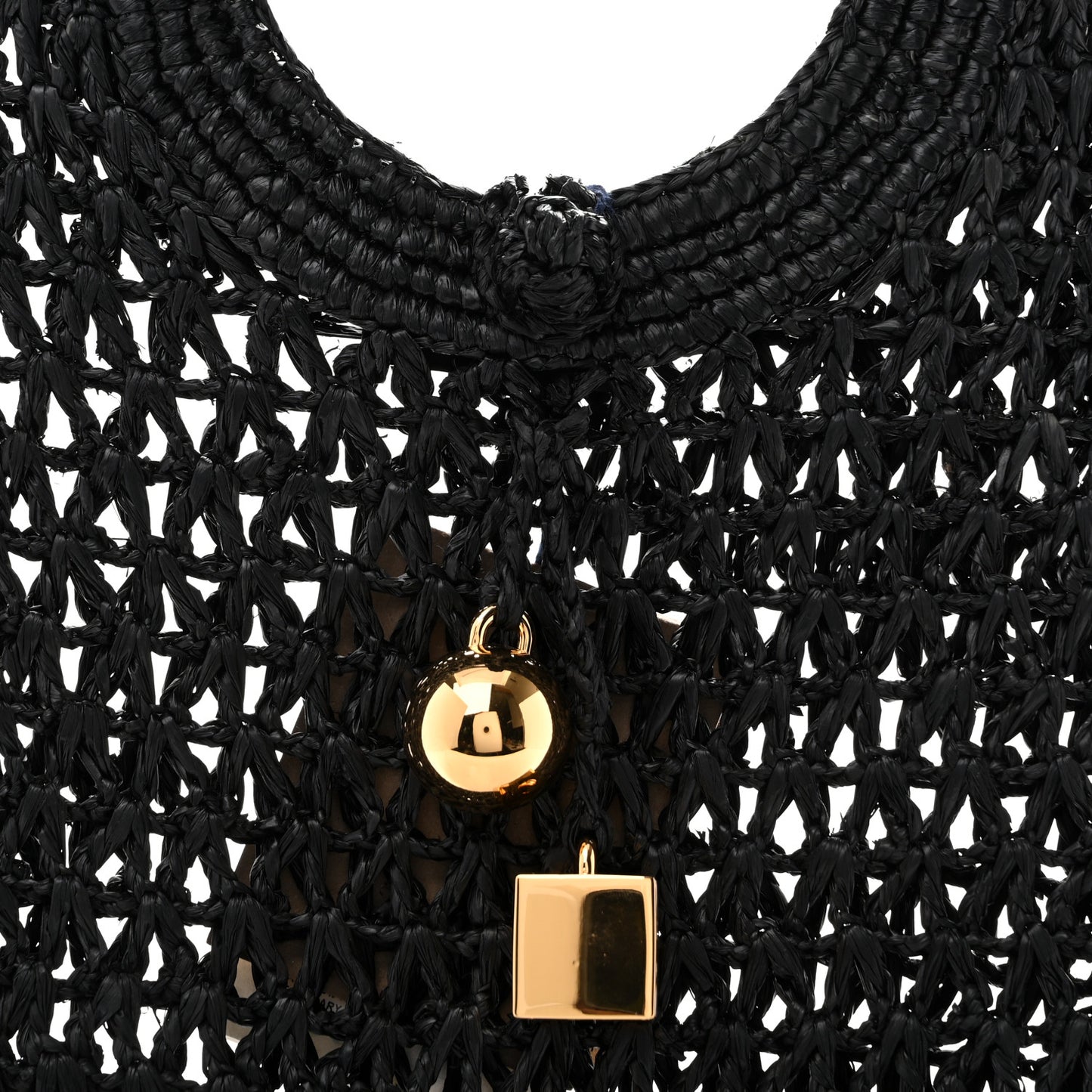 Raffia Le Petite Rond Spiaggia Handbag Black