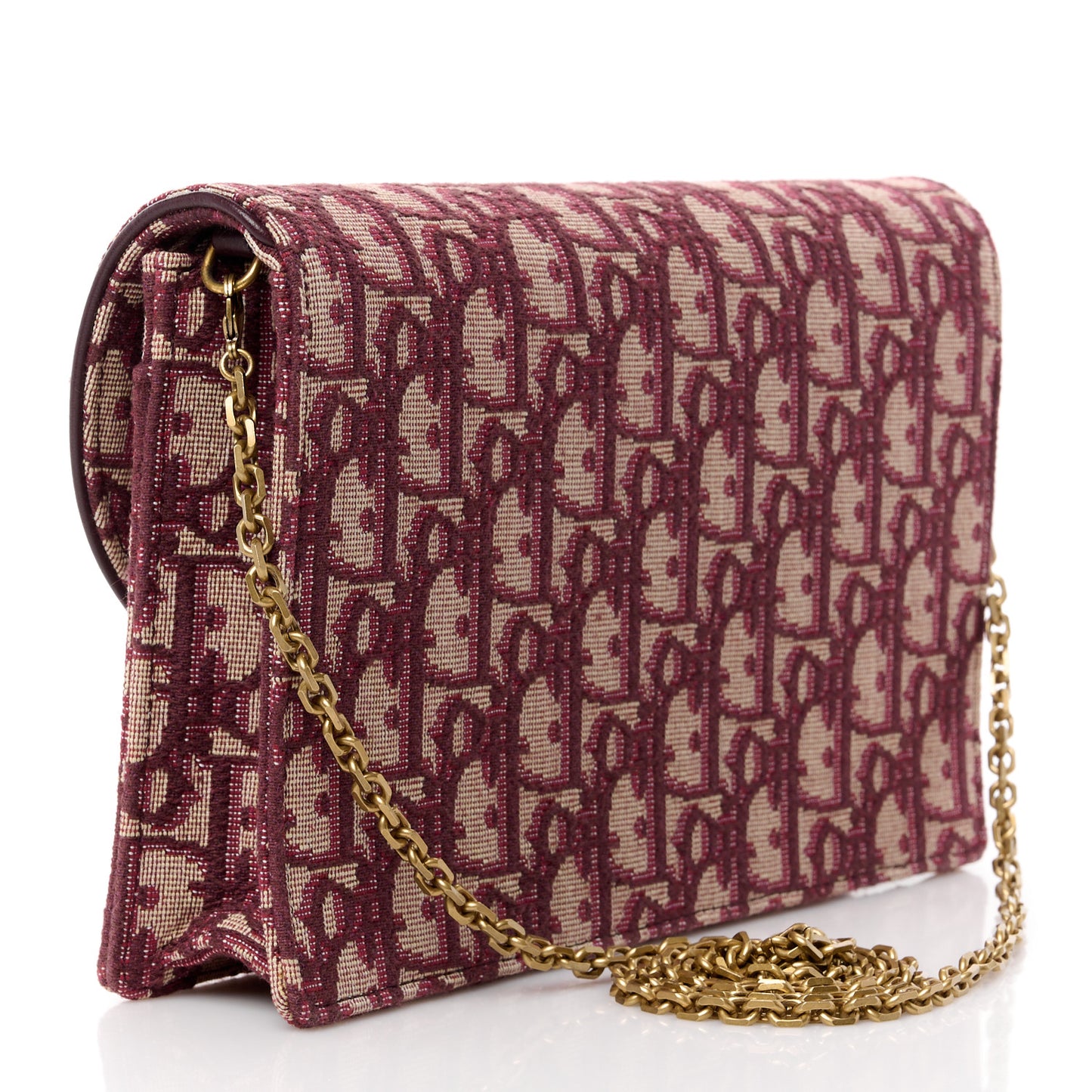 Oblique Saddle Chain Pouch Burgundy