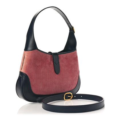 Gucci Corduroy Small Jackie 1961 Hobo Pink Blue 3 of 10