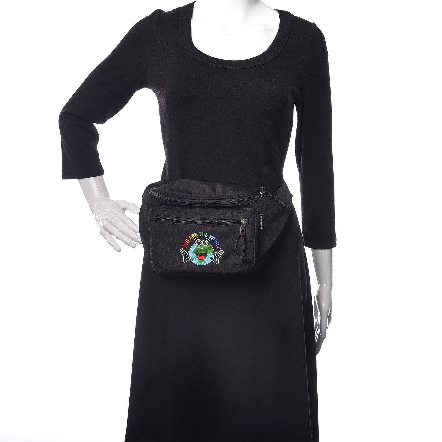 Balenciaga Nylon You Are The World Explorer Beltpack Black 410125