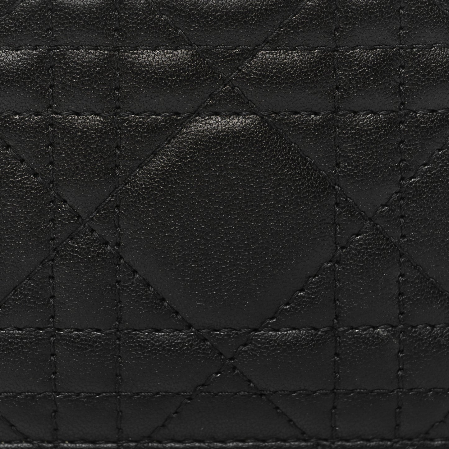 Lambskin Cannage Lady Dior Card Holder Black