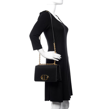 Christian Dior Patent Micro-Cannage 30 Montaigne Chain Flap Bag Black 2 of 12