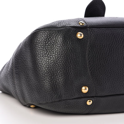 Prada Vitello Daino Buckle Tote Black 9 of 13