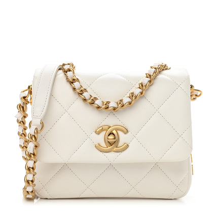 Chanel Lambskin Quilted Mini Side Note Flap White 1 of 11