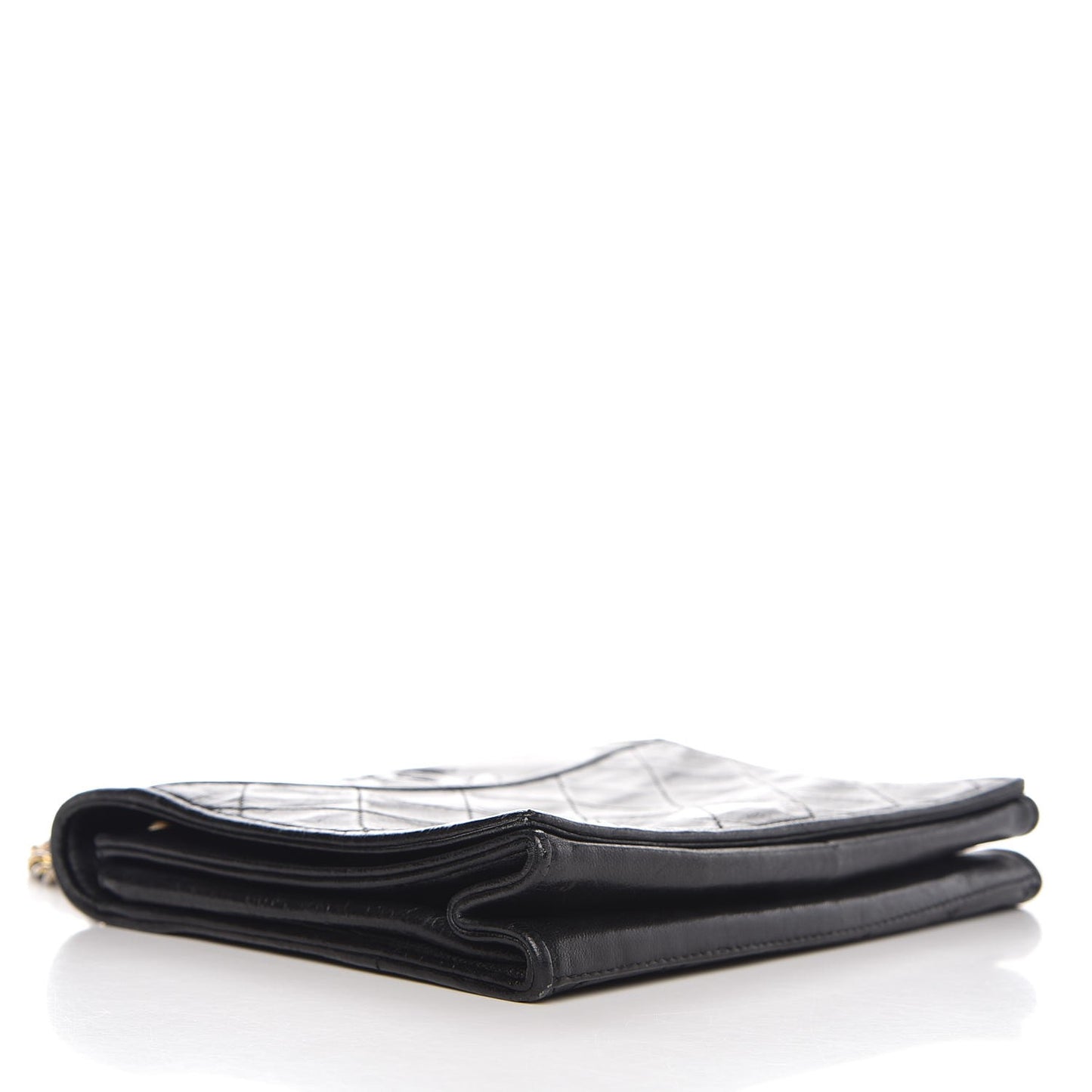 Lambskin Quilted Small Single Flap Black