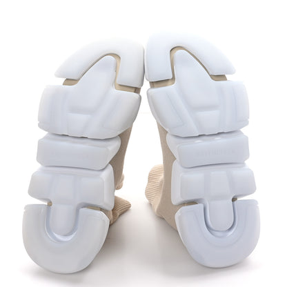 Balenciaga Technical 3D Recycled Knit Bi-Color Womens Speed 2.0 Transparent Sole Sneakers 38 38 Light Beige White 5 of 8