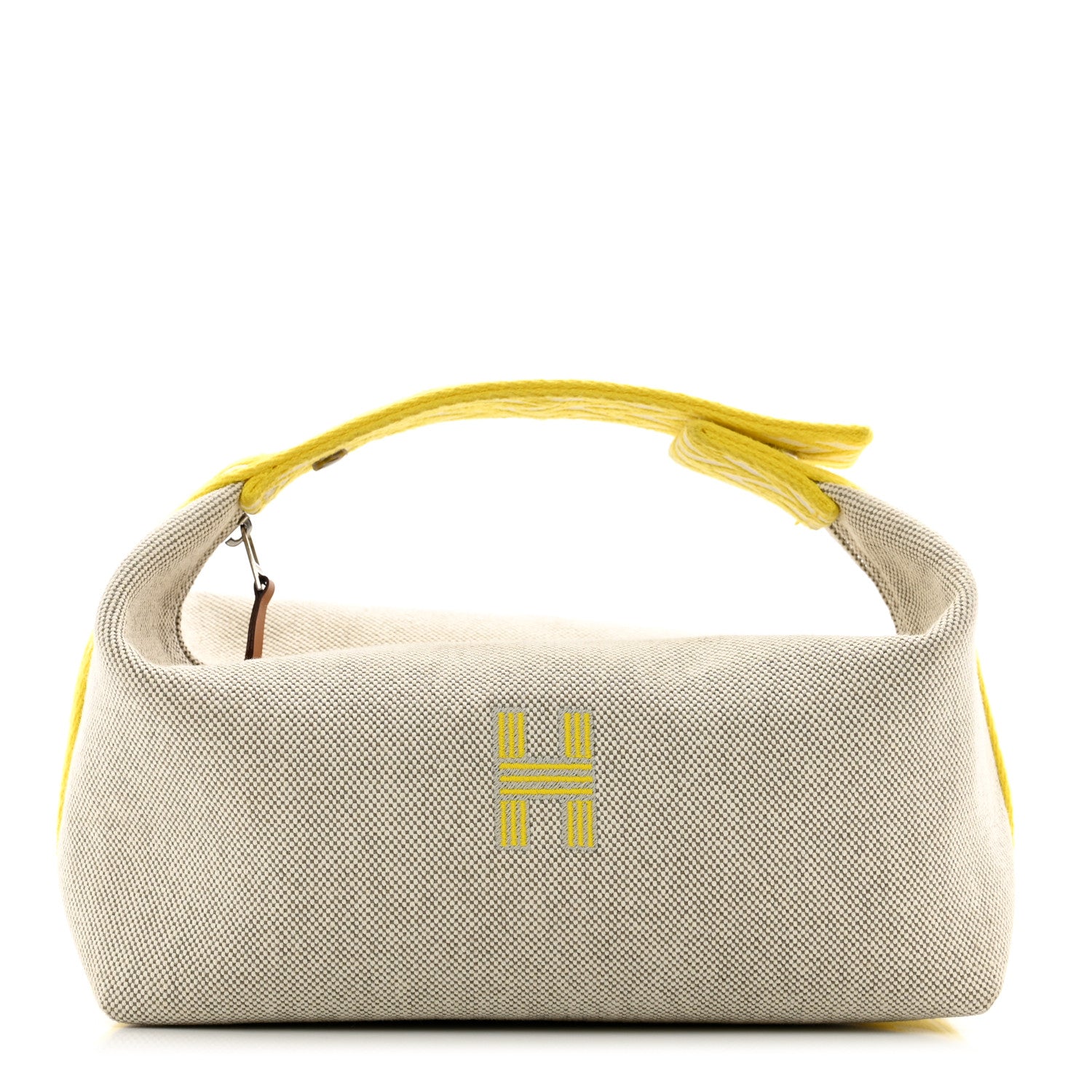 Hermes Canvas Small Bride-A-Brac Pouch Natural Jaune Citron 1 of 6