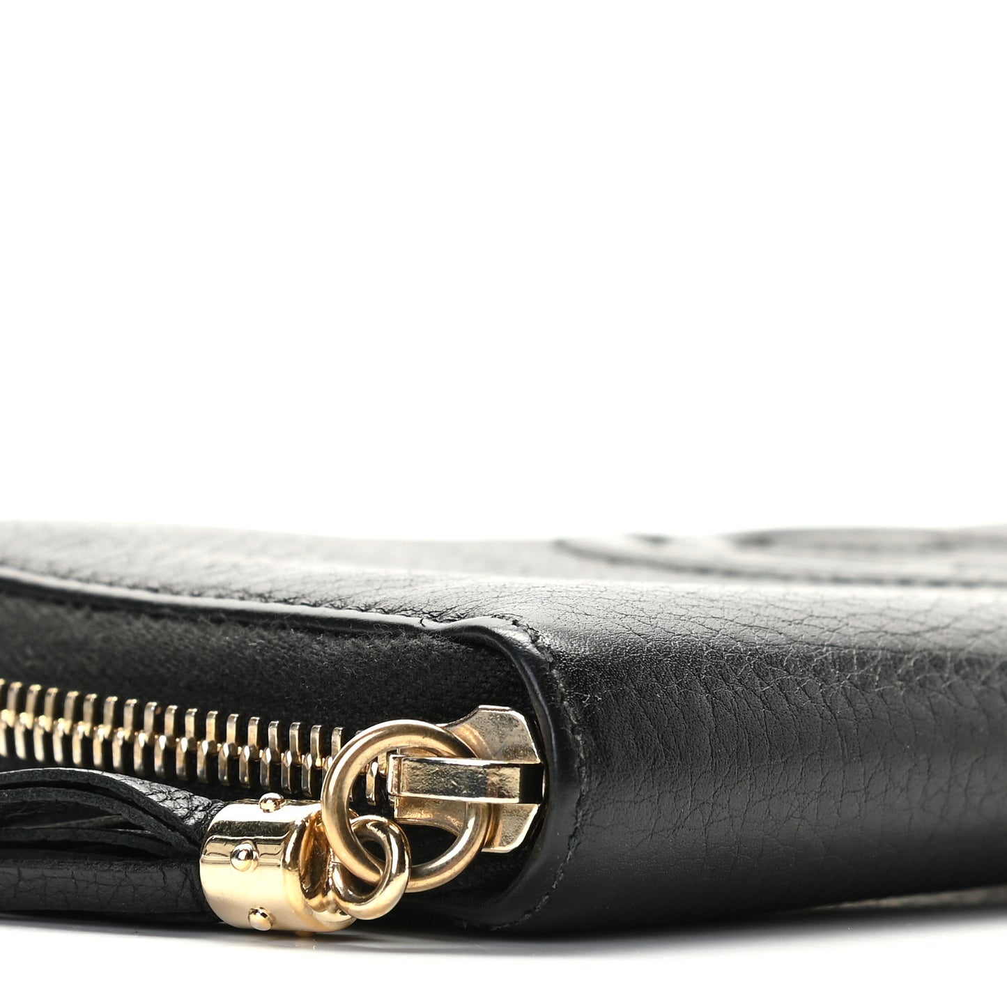 Pebbled Calfskin Soho Zip Around Wallet Black
