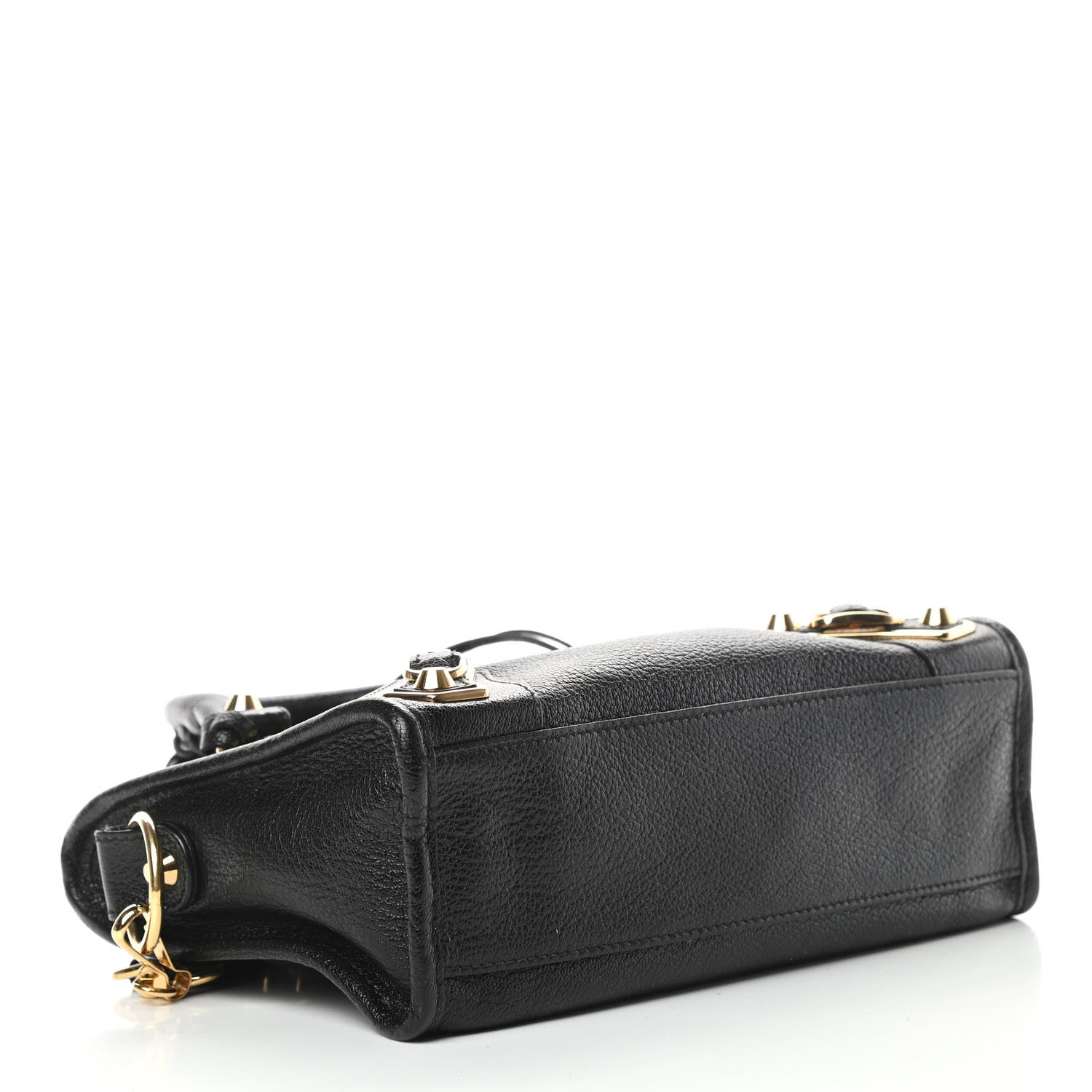 Balenciaga Chevre Gold Metallic Edge Hardware Mini City Black 4 of 10