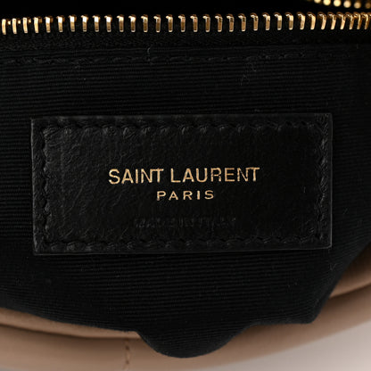 Saint Laurent Lambskin Quilted Small Loulou Puffer Monogram Chain Satchel Dark Beige 6 of 11