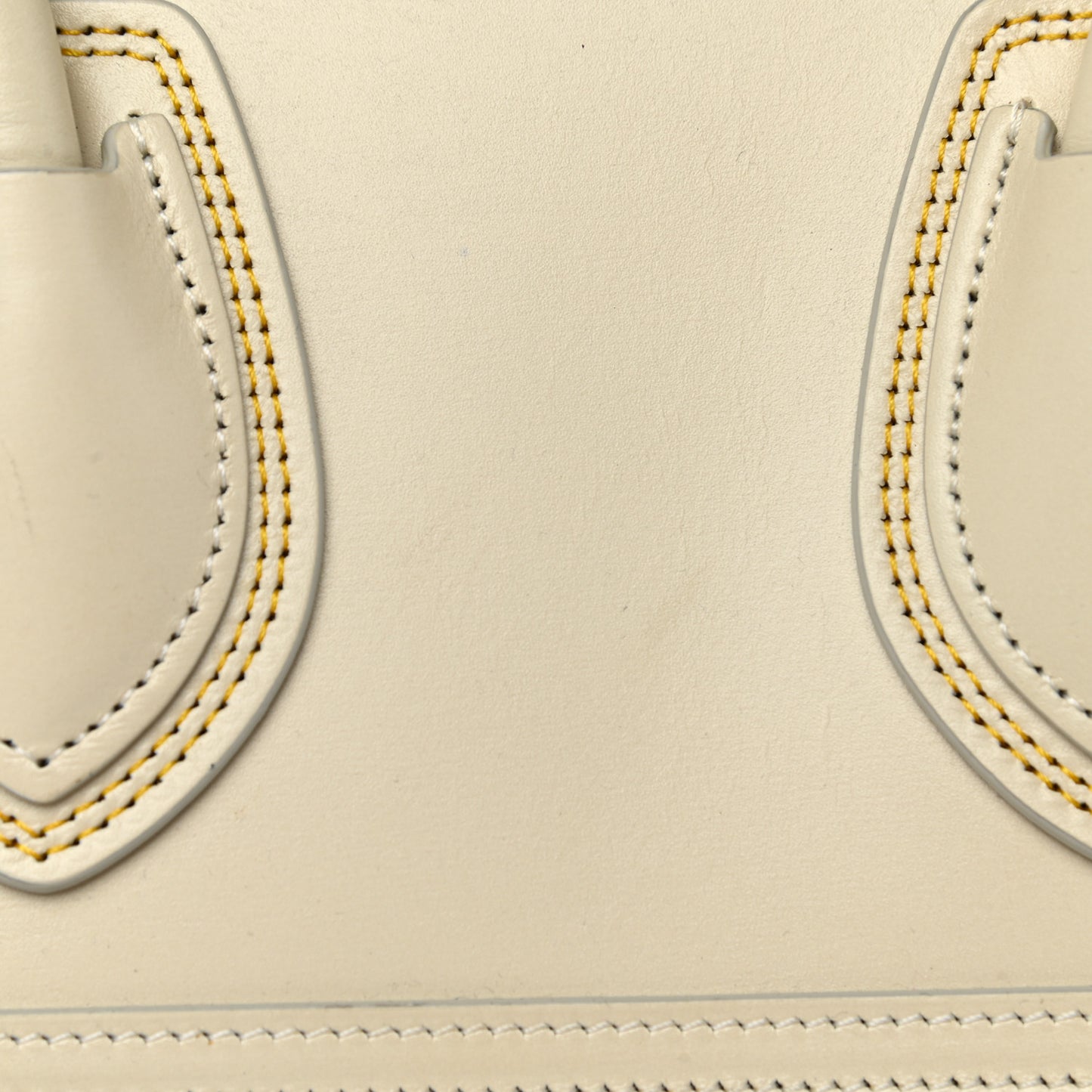 Smooth Calfskin Multicolor Double Stitching Micro Luggage White